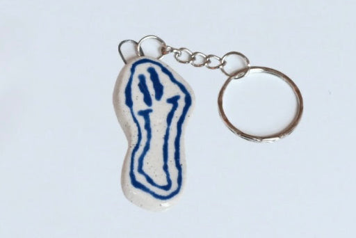 blue smiley key chain